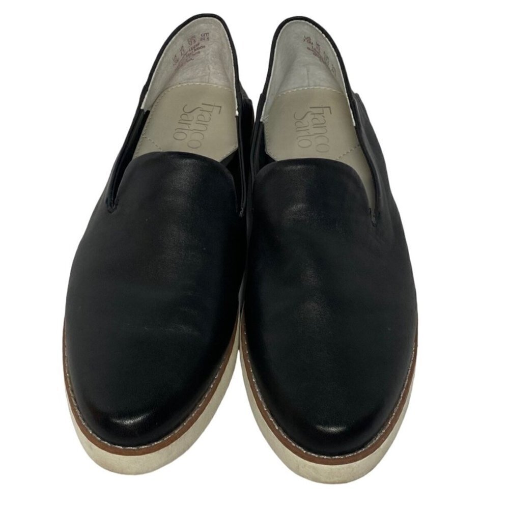 FRANCO  SARTO Iconic Leather Slip On Flats  Size  7.5M  Black